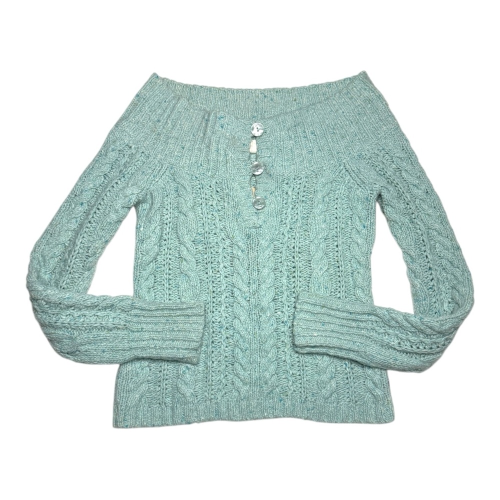 American Eagle Off Shoulder Thick Cable Knit Sweater Size Medium